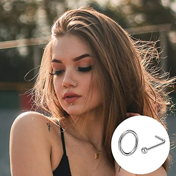 36 stk. Titanstål Næseringe Næsepiercing Smykker Næseringe Hoops Studs