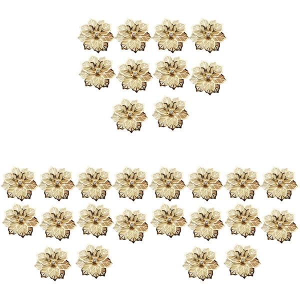 30 st Servett Ringar i Metall Guld Blomma Design Servett Spänne Servett Ringhållare Hotell Bröllop Fest Vi