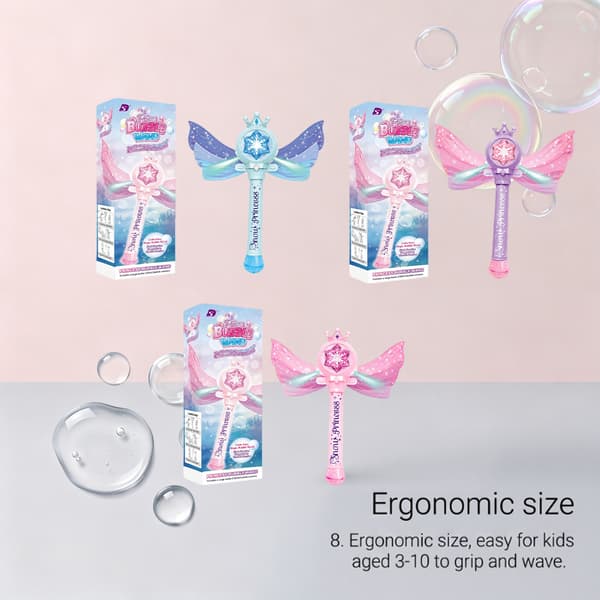 Hexagonal Princess Magic Bubble Wand - Rolig och söt utomhusbubblale för barn och föräldrar