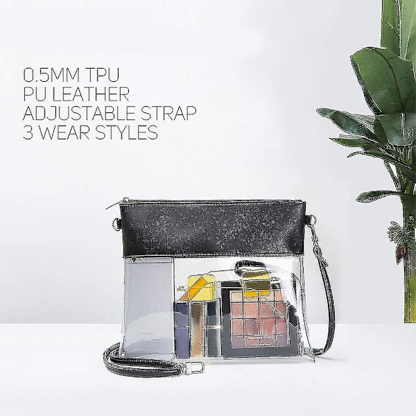 Transparent Pvc Crossbody Kosmetikpose, Stor Kapacitet Møntpung Vandafvisende Opbevaringspose