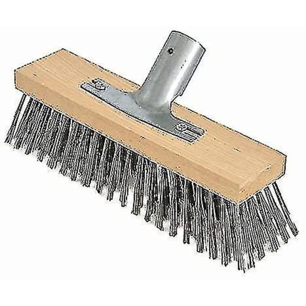 Stålborste, 30 cm med metallhandtagsstöd - 28 cm - Borsthuvud - Högkvalitativt bokträkropp