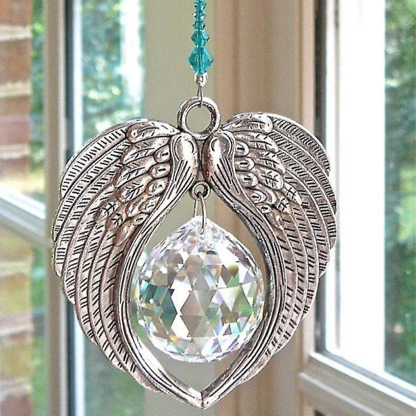 Angel Wings Suncatcher Ornament Crystal Pendant Windows Rainbow Maker Cy