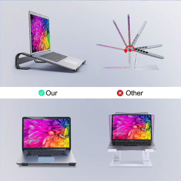 Laptop Stativ Til Skrivebord, Soqool Computer Stativ Forhøjelse Til Skrivebord, Ventileret Ergonomisk Aluminium Notebook Stativ Kompatibel Med Macbook Air Pro Dell Xps Hp 1