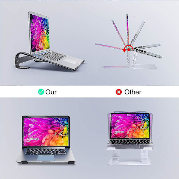 Laptopställ för skrivbord, Soqool datorställ för skrivbord, ventilerat ergonomiskt aluminium bärbar dator stativ kompatibelt med Macbook Air Pro Dell Xps Hp 1