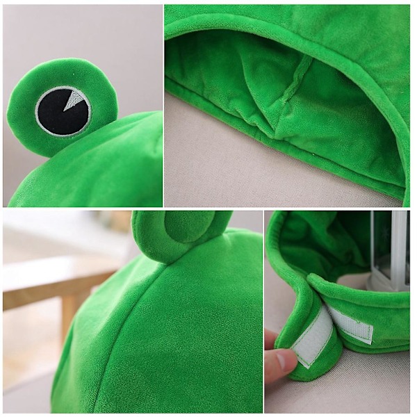 2 st Plush Groda Hatt Cosplay Kostym Klänning Upp Hatt Huvudbonad
