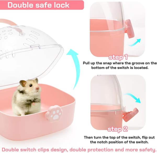Hamsterbur med håndtak, lite bur for smådyr