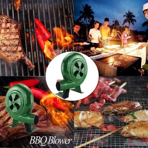 80W Håndsvingblæser Manuel Ventilator. Til Camping/Picnics/Udendørs. Stor Grilltilbehør Gave