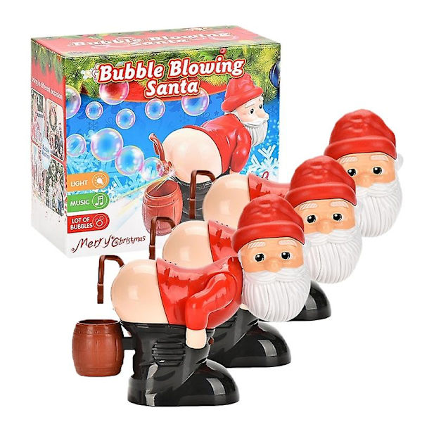 3-pack Jultomte Rolig Elektrisk Bubbelblåsare Läcksäker Maskin Bubbla