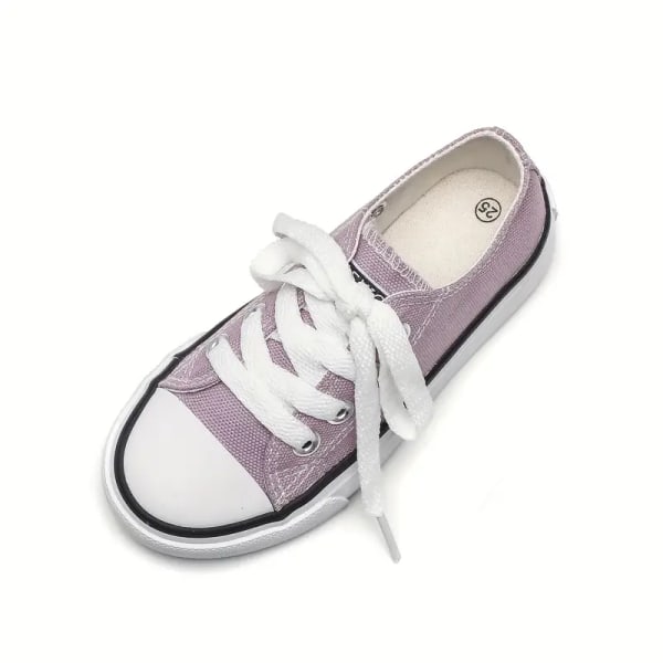 Flickskor i canvas, lätta ventilerande, halkfria sköna sneakers för våren Purple 30