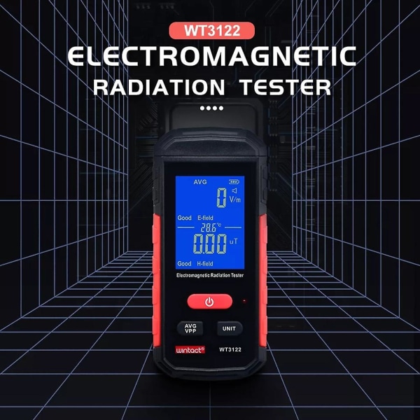 Sähkömagneettisen kentän säteilyn ilmaisintesteri EMF-mittari ladattava kädessä pidettävä kannettava säteilylaskuri