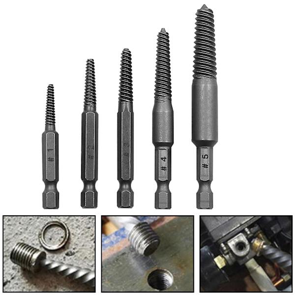 5x Hexskaft Spiral Flute Boltudtrækker Sæt Brudt Boltudtrækker Til Industri
