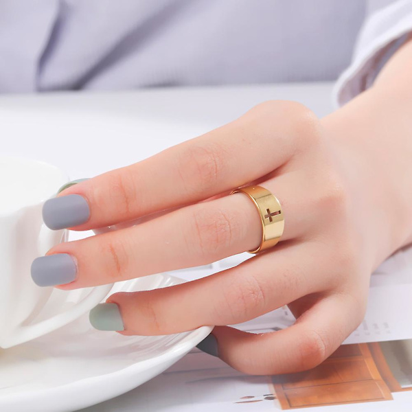 Cooltime Parringar i Rostfritt Stål Silverfärg Övernaturligt Kors Dam & Herr Ring Förlovning Bröllopspresent Mode Smycken