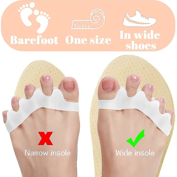 2 Paria Silikonivarvaserottimia, Varpaiden Suojaus, Hallux Valgus -Korjaus