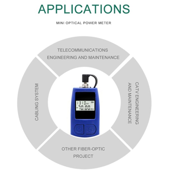 6 Bølgelengder Mini Optisk Effektmeter Tester -50 Til 26 Optisk Fiber Tester Optisk Arbeidsrate Meter Håndholdt Ftth