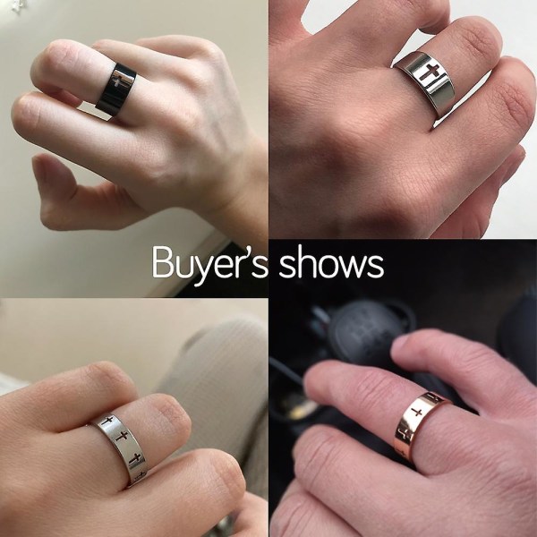 Cooltime Parringar i Rostfritt Stål Silverfärg Övernaturligt Kors Dam & Herr Ring Förlovning Bröllopspresent Mode Smycken