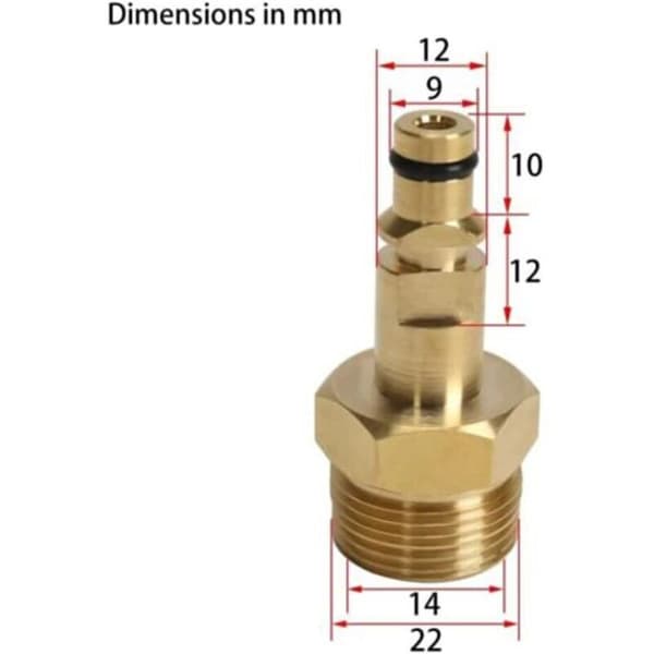 M22 Adapter Kobling Højtryksrenser Hurtigkobling Slangeforbindelse til Karcher