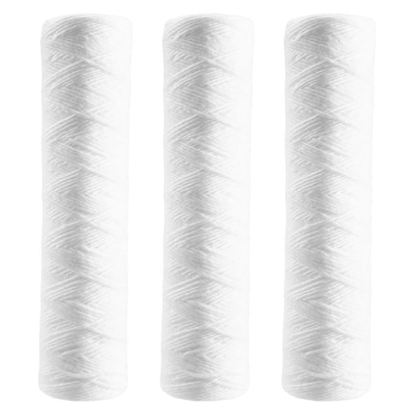 3-pak vandrenser 10 tommer trådviklet filter 5 mikron PP bomuldsfilter sedimentfilter