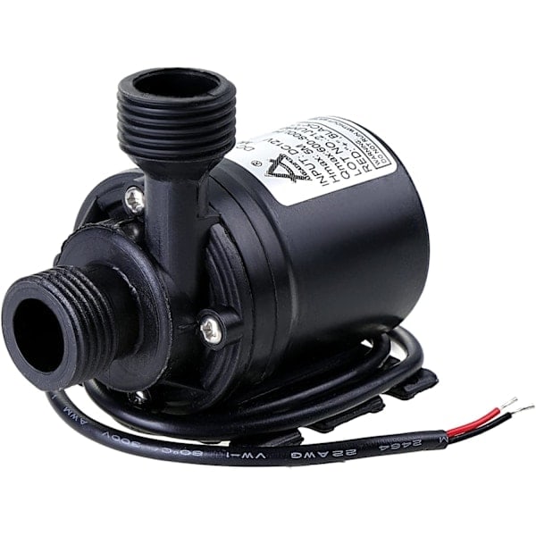 Sirkulasjonspumpe DC 12V 800L/H 5M Vannsirkulasjonssystem Svart 1 stk