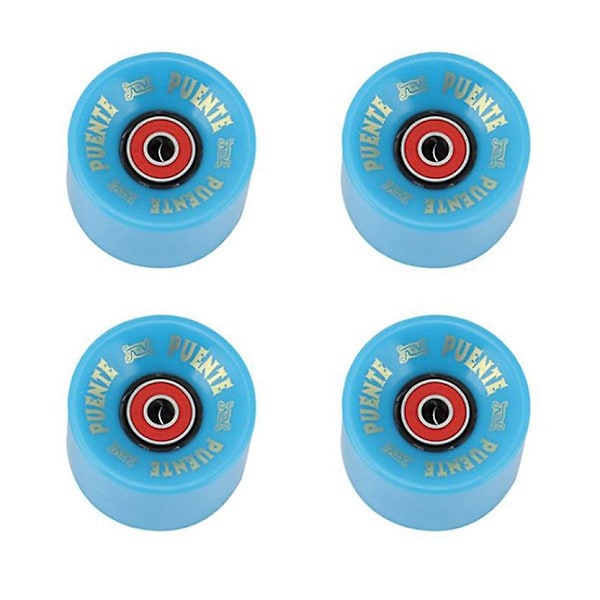 Puente 4-pack Cruiser Skateboardhjul med ABEC-9 Kullager, blå