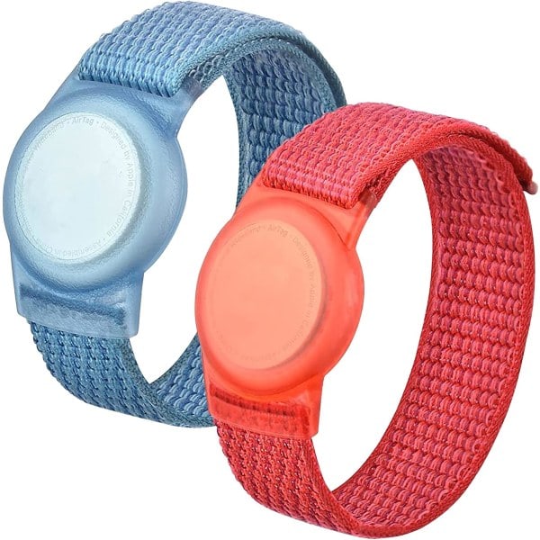 2-pak Nylon GPS Tracker Holder Case AirTag Armbånd med Justerbar Velcro