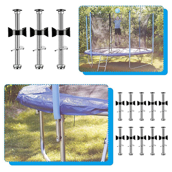20 deler Trampolinskruer Trampolintilbehør Trampolinstabilitetsverktøy Skruedeler for og små trampoliner
