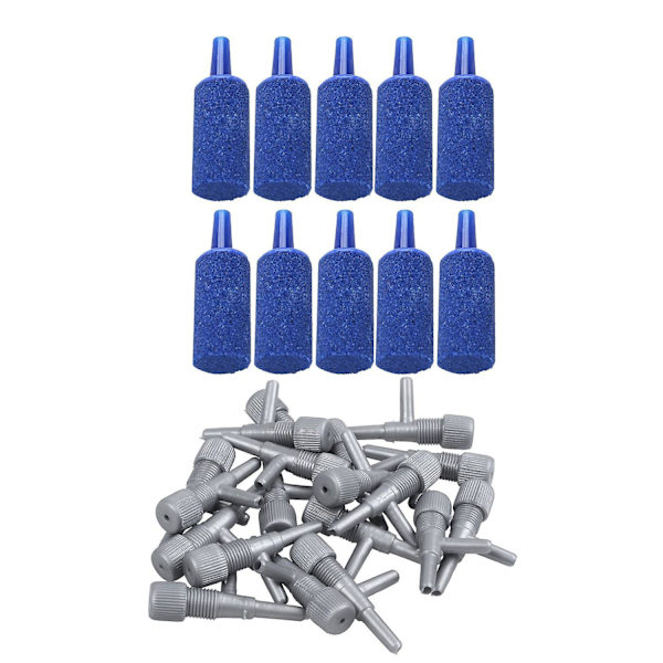 30 stk. Akvarie Mineral Bobler Luftsten Akvarie Fisk Oxygen Luftledning Slange Flow Control Valve