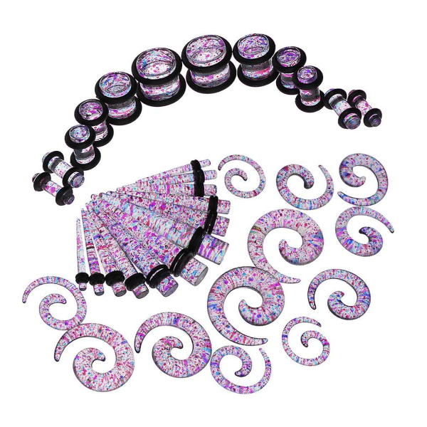 36 stk Akryl Spiral Taper Stretcher Øre Tunnel Plugg Stretching Øre Måler