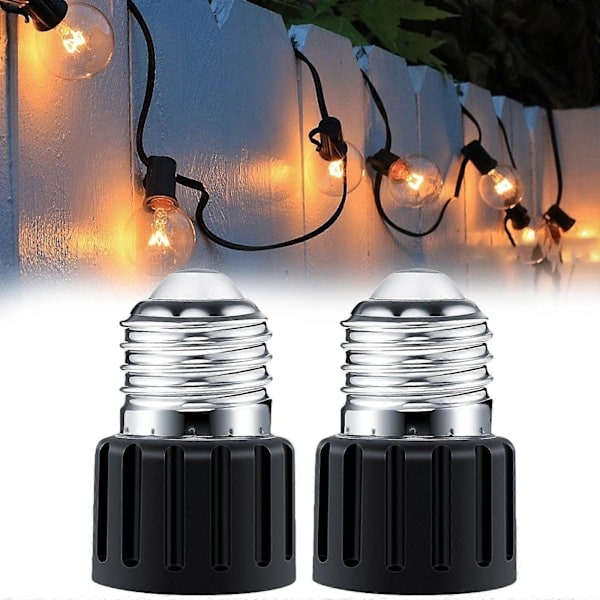 2x E26 sockeladapter, lamphållare, högtemperaturbeständig, universell praktisk lättinstallerad glödlampssockeladapter