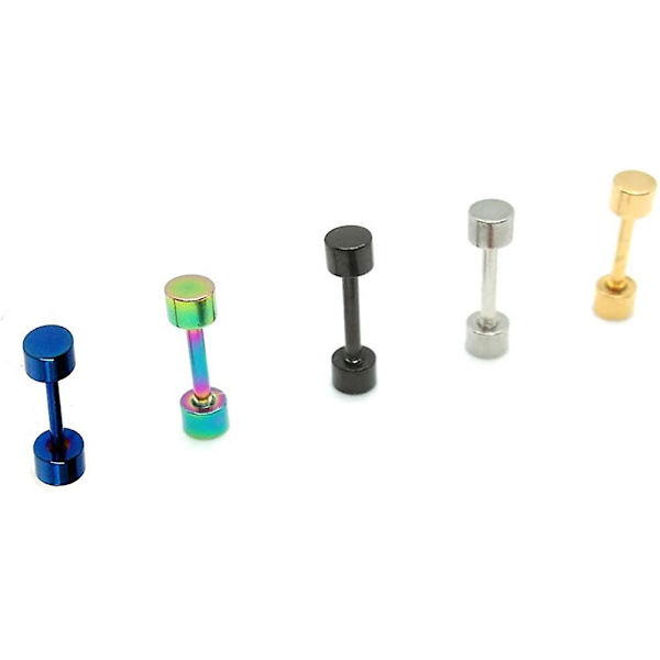 Dot Øreringe, Højglans Poleret Kirurgisk Stål Skrue Flade Bagside Disk Stud Øreringe Til Kvinder Mænd Pakke Med 5 Par (3mm)