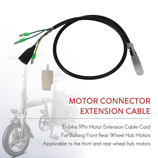 2024 1 stk 60cm E-cykel 9-polet Motor Omdannelsesforlængerkabel Stikkontakt