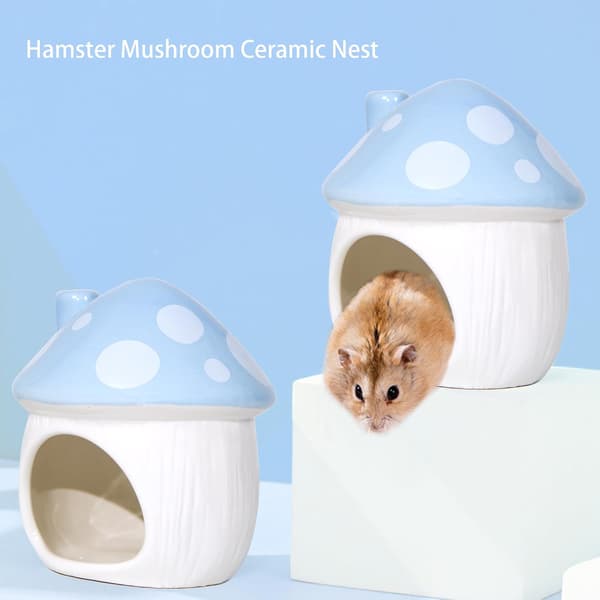Keramisk gjemmested for hamster, tilbehør til små kjæledyr (blå)