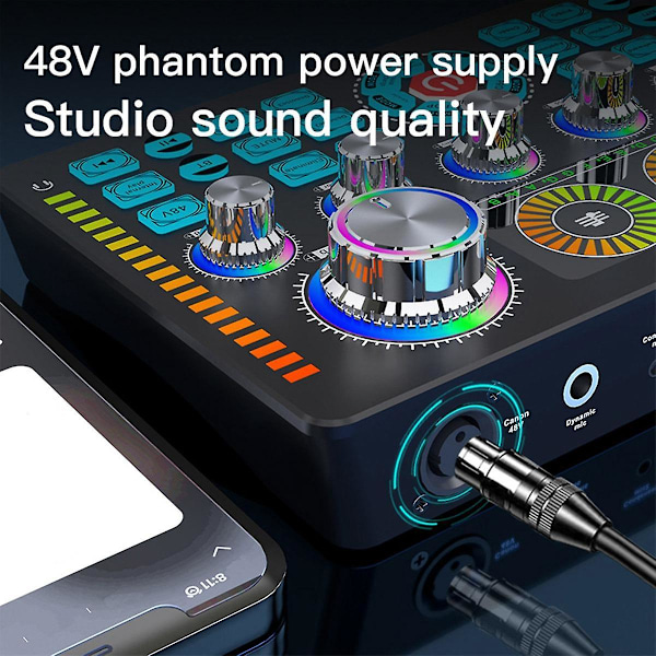Live Sound Card Studio Record Soundcard Bluetooth Mikrofon Mixer Röstväxlare Live Streaming Sou
