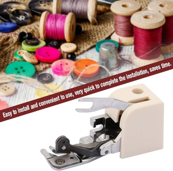 Side-cut overlock trykkfot, industrielle symaskindeler, husholdnings multifunksjonelle symaskintilbehør (beige)