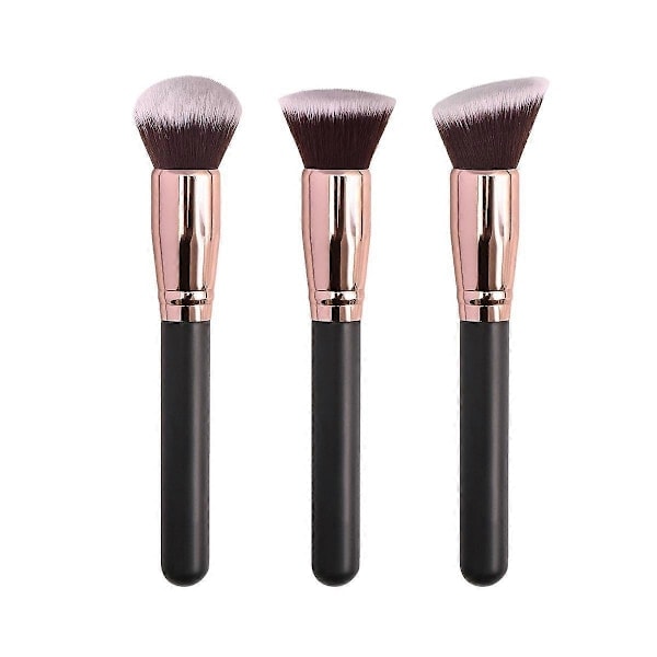 3-delt makeup børstesæt foundation løs pudder concealer blending blush børste professionel kosmetisk børste