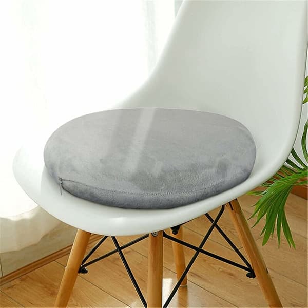 Sett med 2 runde stolputer, 40 cm runde seteputer i memory foam, puter for stoler, benker, krakker WHWY