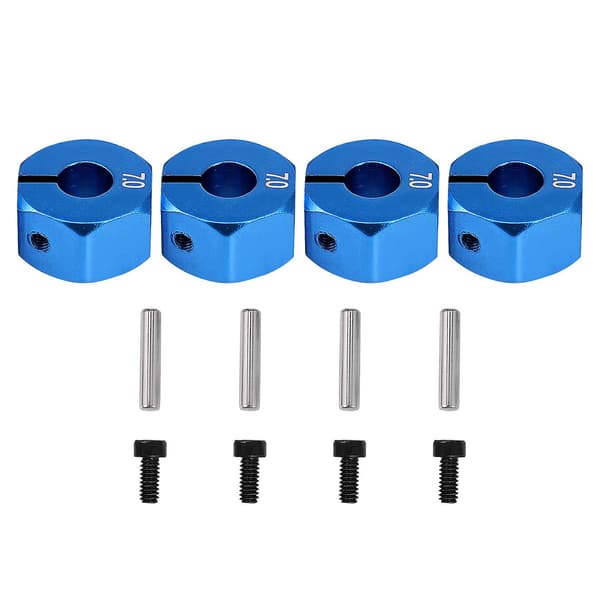 5x RC Blå Aluminium 7.0 Hjulhex 12mm Drivning Med Stift Skruvar 4p HPI Ca