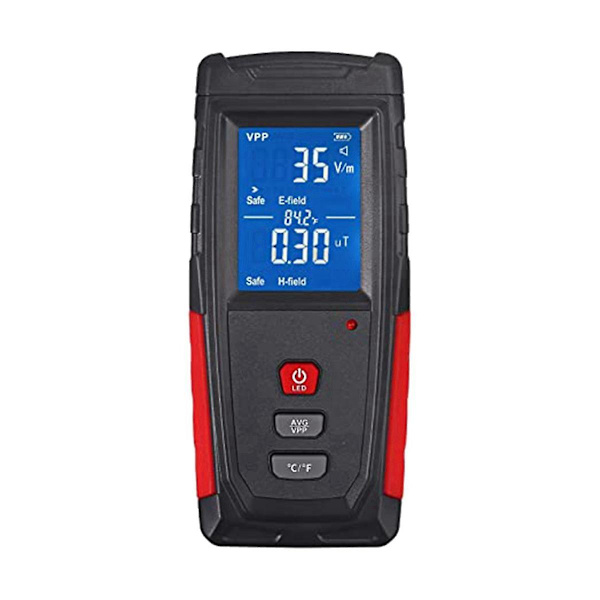 (1-1999v/m, 0.01-99.99t) Handhållen Mini Digital Display Lcd Inbyggd Strålningsgivare Ljud Och Ljus