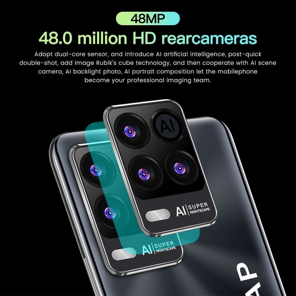 Telefoner 5,5 tommer Smartphone Dual Sim Android Gaming HD-kamera Wifi Bærbar Mobiltelefon Clearance