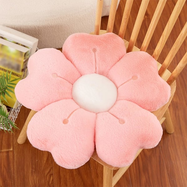 2 stk. Blomsterformede Puder 35cm - Søde Tusindfryd Hynder, Gulvpuder, Preppy Æstetisk Hjem Soveværelse Indretning (Hvid+Pink)