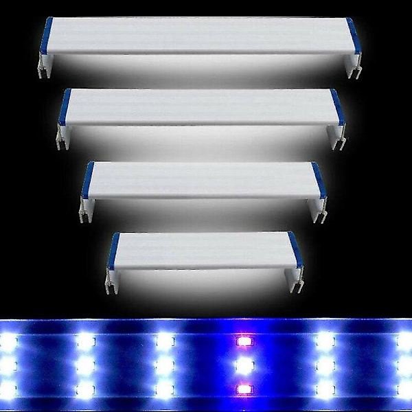 Super Tynde LED Akvarielys Akvatisk Plantelys 20-60CM Udvidbar Vandafvisende Klipslampe Til 30cm