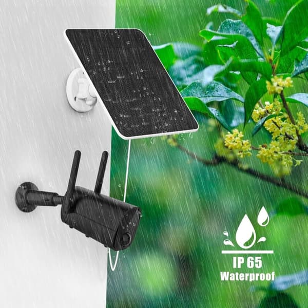 Solcellepanel for sikkerhetskamera. 5W USB solcellepanel kompatibelt med DC 5V oppladbare overvåkingskameraer. Solcellepanel for kamera med 3m kabel