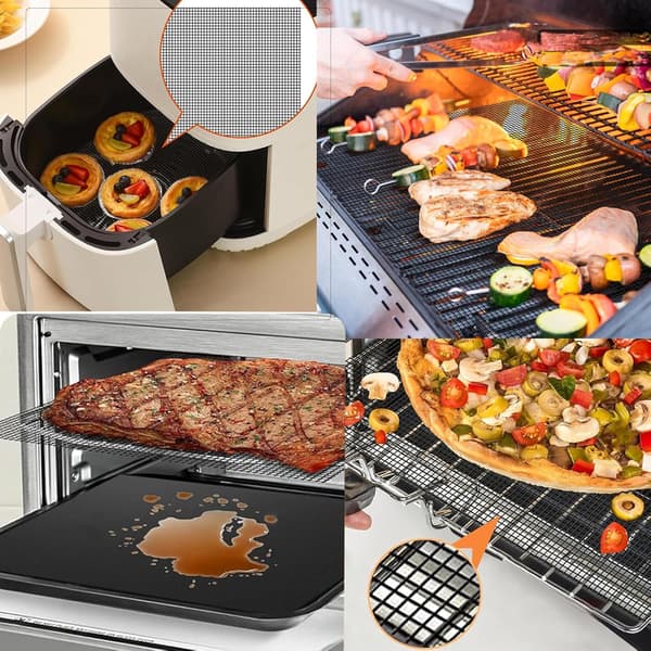 42*36 cm klippbar grillmatta, 2-pack återanvändbara non-stick kokmattor