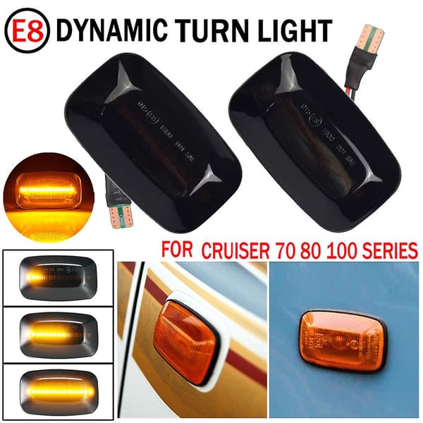 Dynamisk LED-sidemarkerlys Blinklys for Cruiser 70 80 100-serie