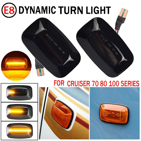 Dynamisk LED-Sidemarkerlys Blinklys til Cruiser 70 80 100 Serie