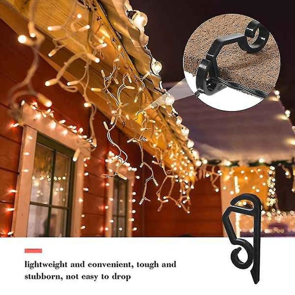 Christmas Light Clip rennekrok værbestandig for dekor (150, svart)