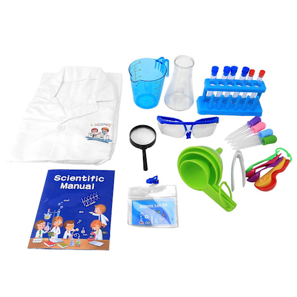 Vetenskapskit för barn, Vetenskapliga experimentkit för barn med labbrock DIY kemi-set forskar kostym Dr