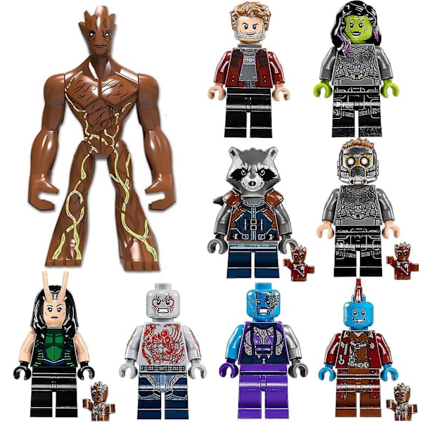 9 st Guardians of the Galaxy Minifigurer Byggklossleksaker Barnpresenter