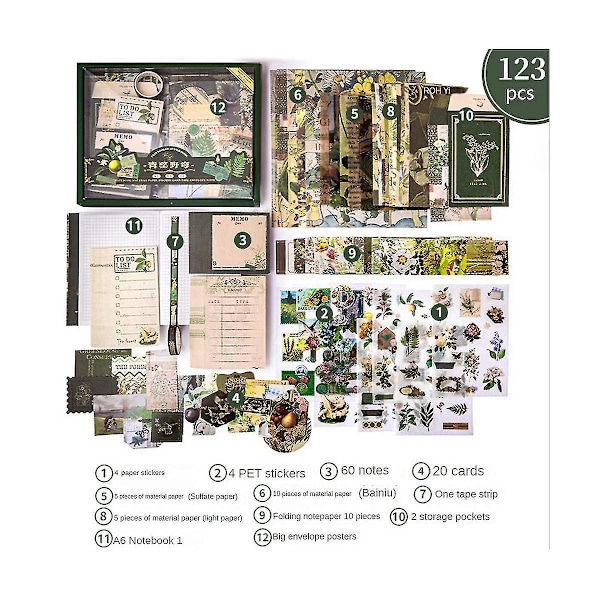 Esteettiset Scrapbooking-sarjat, Vintage Scrapbooking-sarjat, Ruudukko, Journalointitarvikkeet, DIY-lahjat, Lapsille