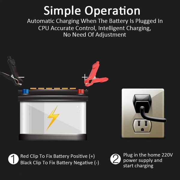 12V 6A LCD Reparations Batterilader Blybatteri Strømbatteriladere Til Bilmotor