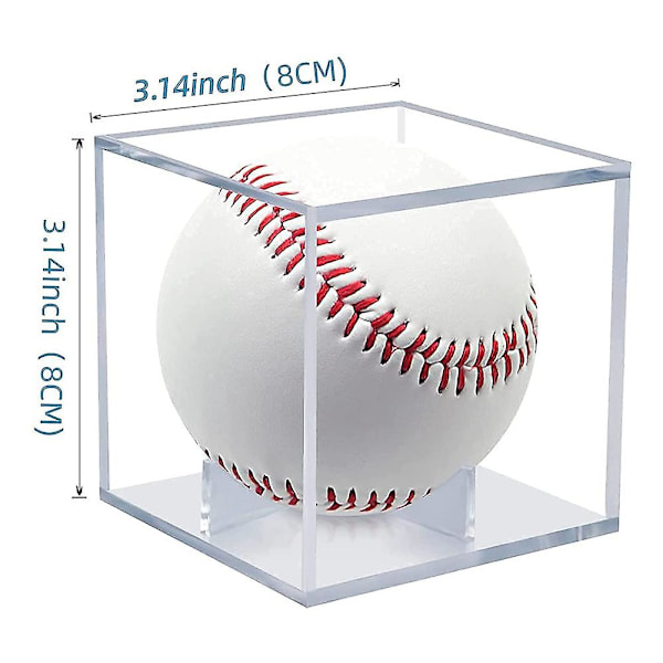 4 stk. Baseball Display Case, UV-bestandig Akryl Displaybokse, Klar Display Case til Baseball Bold